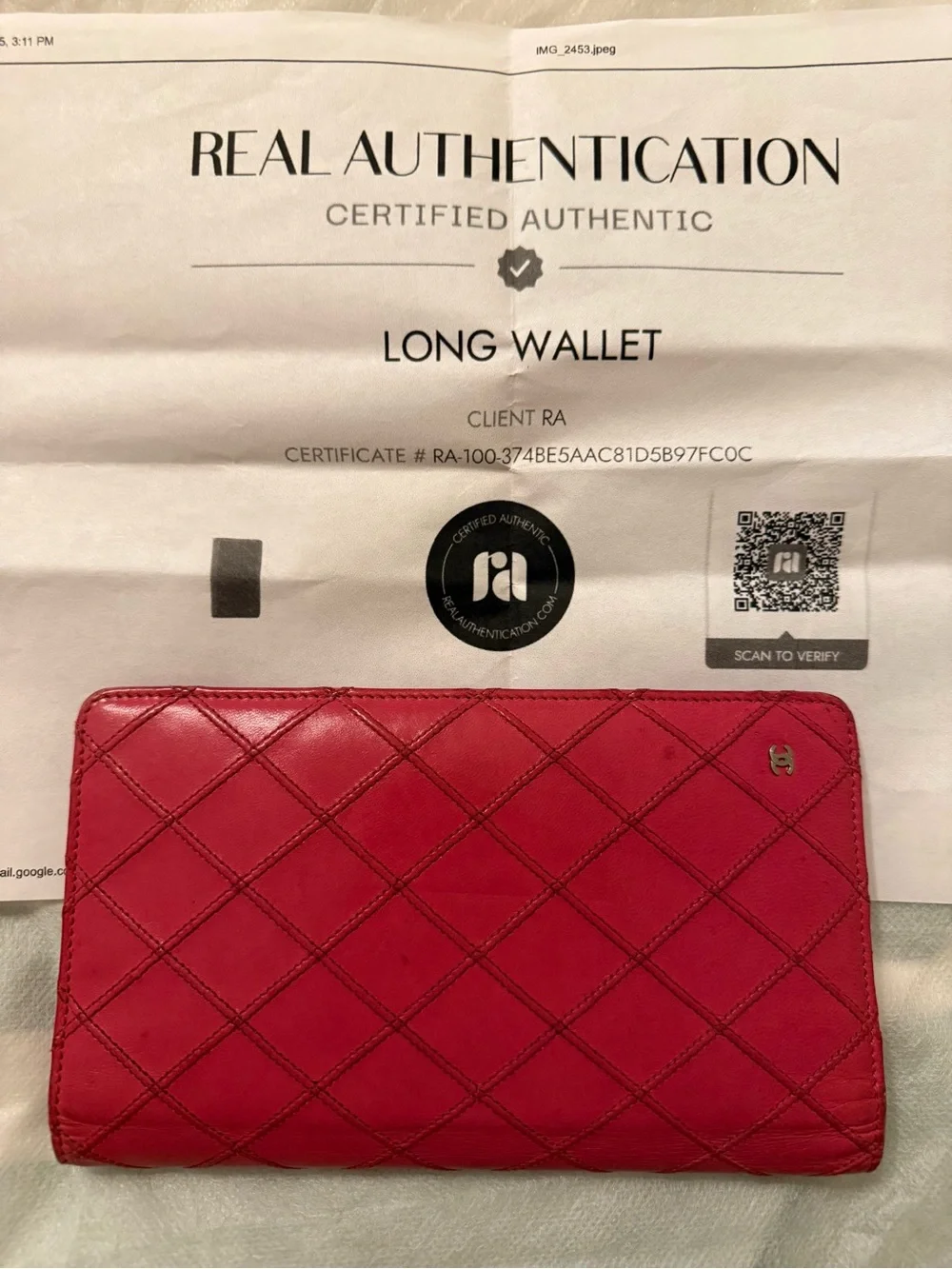 Chanel Long Wallet w/ COA